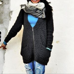 Jessica Simpson chunky popcorn zip up cardigan size XS